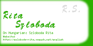 rita szloboda business card